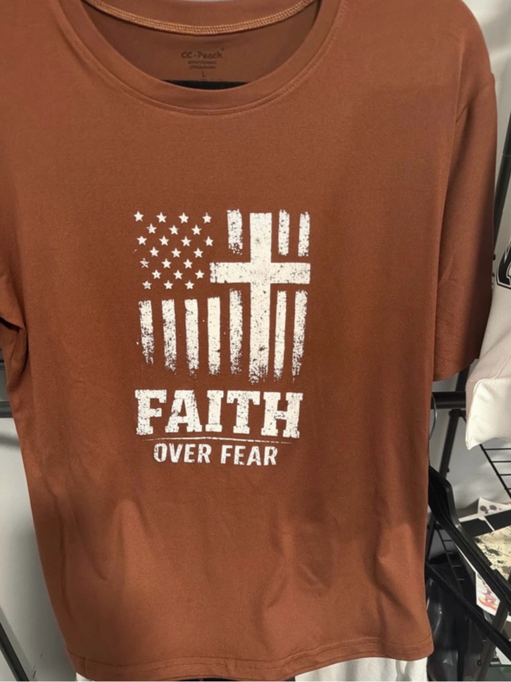 Faith Over Fear women’s Tee - Rust Brown